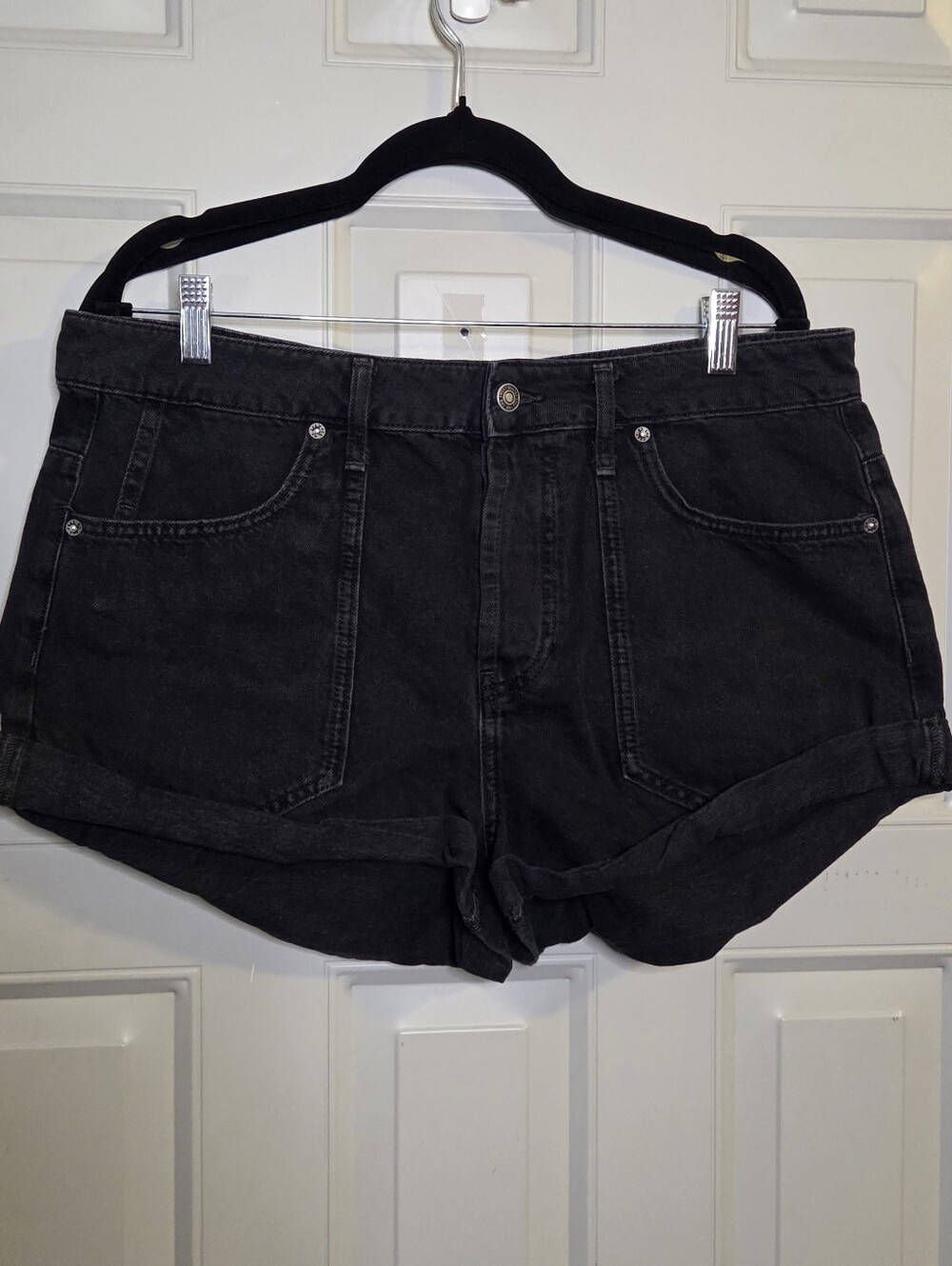We The Free - Black High-Rise Rolled Hem Women’s Shorts